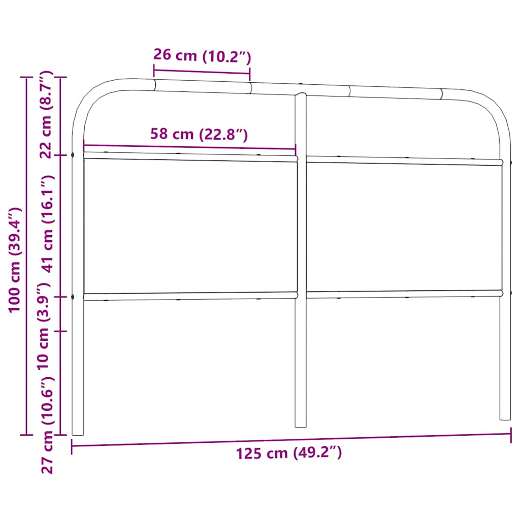 vidaXL Replace Headboard Sonoma Oak 120 cm Steel and Engineered Wood