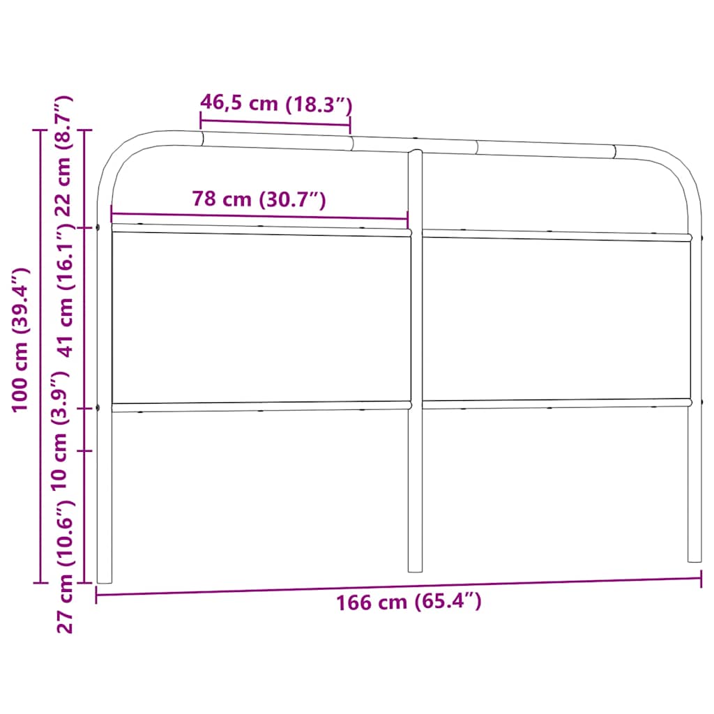 vidaXL Replace Headboard Sonoma Oak 160 cm Steel and Engineered Wood