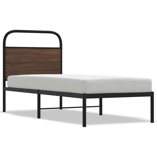 vidaXL Bed Frame Without Mattress 80x200 cm Brown Oak Engineered Wood