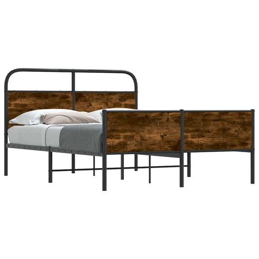 vidaXL Bed Frame without Mattress 135x190 cm Sonoma Oak Engineered Wood