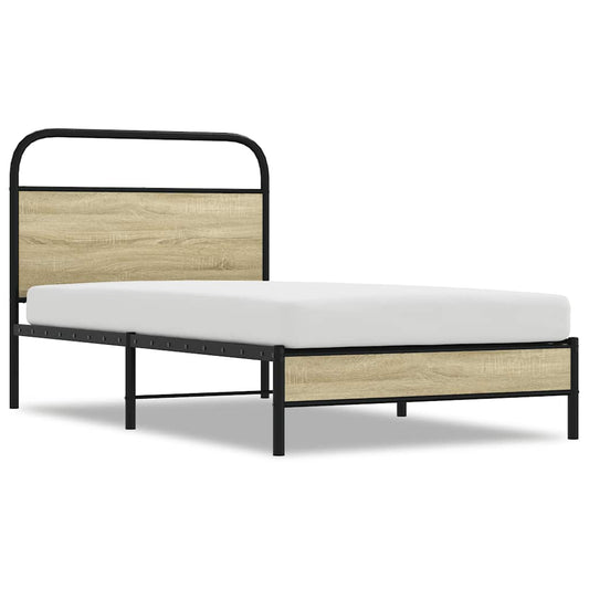 vidaXL Bed Frame without Mattress 100x200 cm Sonoma Oak Engineered Wood