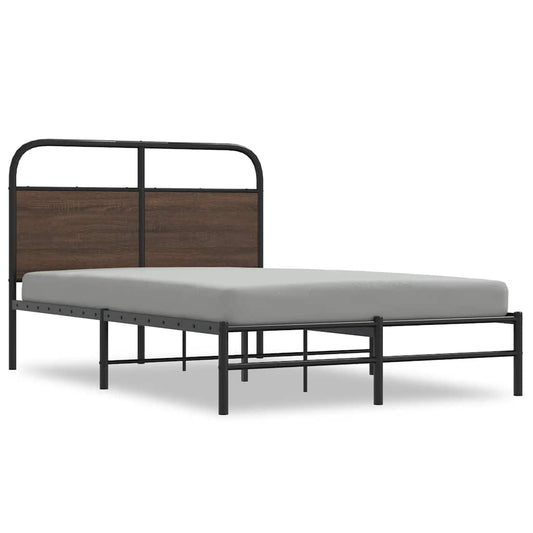 vidaXL Bed Frame without Mattress 120x190 cm Small Double Brown Oak Engineered Wood