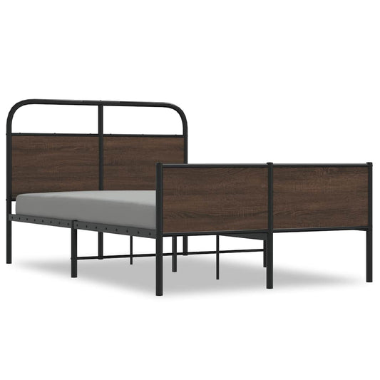 vidaXL Bed Frame without Mattress 120x190 cm Brown Oak Engineered Wood