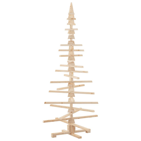 vidaXL | Wooden Christmas Tree | with Stand natural 180 cm Solid pine wood