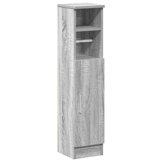 vidaXL Bathroom Cabinet with Roll Holder Grey Sonoma 20.5x22x90 cm