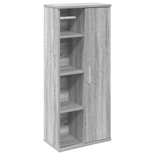 vidaXL Bathroom Cabinet with Roll Holder Grey Sonoma 39x22x90 cm