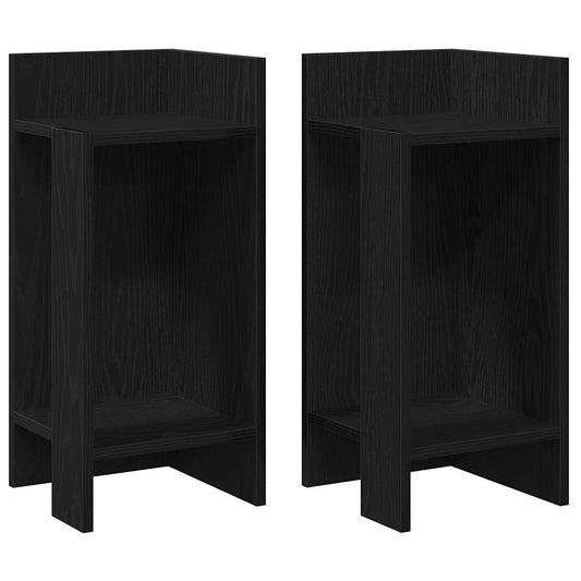 vidaXL Side Tables 2 pcs with Shelf Black 25,5x27x60 cm