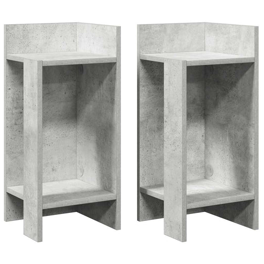 vidaXL Side Tables 2 pcs with Shelf Concrete Grey 25,5x27x60 cm