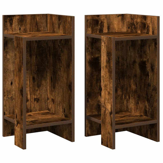 vidaXL Side Tables 2 pcs with Shelf Smoked Oak 25,5x27x60 cm