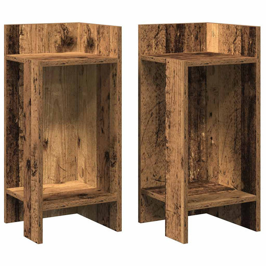 vidaXL Side Tables 2 pcs with Shelf Old Wood 25,5x27x60 cm