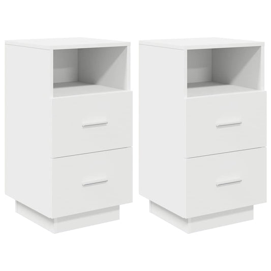 vidaXL Bedside Cabinets 2 pcs with 2 Drawers White 36x36x68 cm