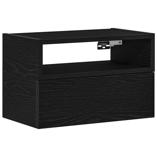 vidaXL Wall-mounted Bedside Cabinet Black 45x26x28,5 cm