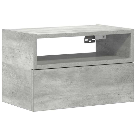 vidaXL Wall-mounted Bedside Cabinet Concrete Grey 45x26x28,5 cm
