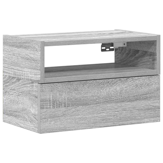 vidaXL Wall-mounted Bedside Cabinet Grey Sonoma 45x26x28,5 cm