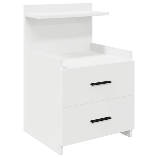 vidaXL Bedside Cabinet with 2 Drawers White 40x36,5x62 cm