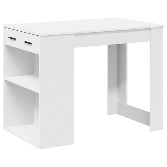 vidaXL Desk with Drawer and Shelf White 102x62x77,5 cm Engineered Wood
