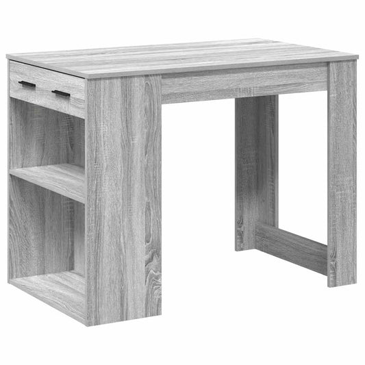 vidaXL Desk with Drawer and Shelf Grey Sonoma 102x62x77.5 cm