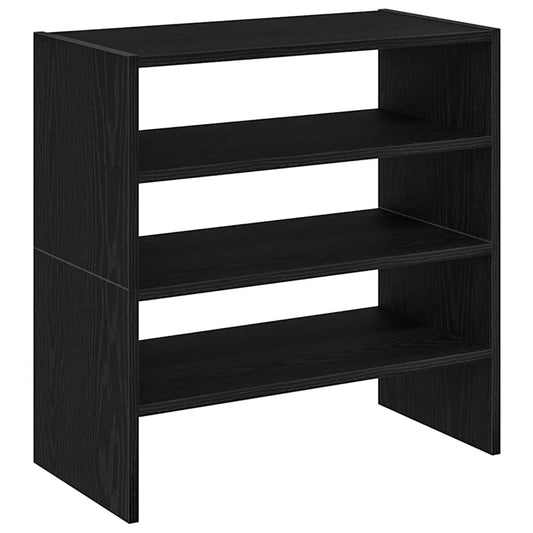 vidaXL Shoe Racks 2 pcs Stackable Black Oak 60x30x30.5 cm