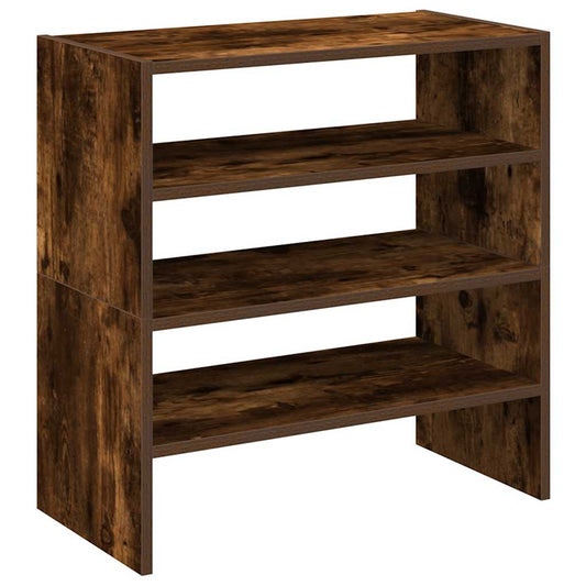 vidaXL Shoe Racks 2 pcs Stackable Smoked Oak 60x30x30,5 cm