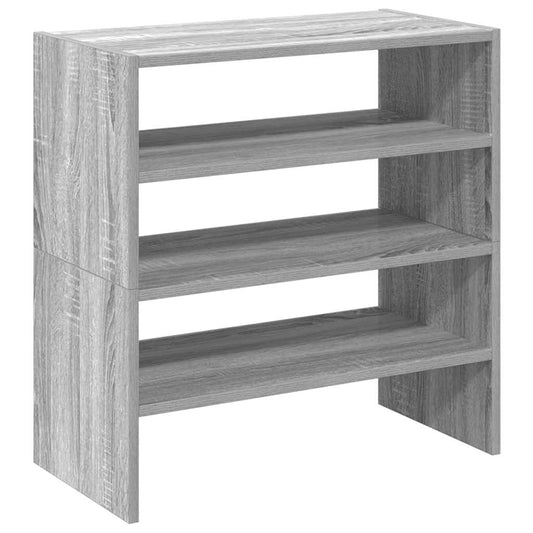 vidaXL Shoe Racks 2 pcs Stackable Grey Sonoma 60x30x30,5 cm