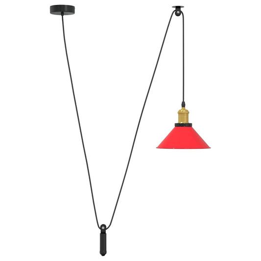 vidaXL Pendant Lamp Height Adjustable E27 Gloss Red Ø 22 cm Metal
