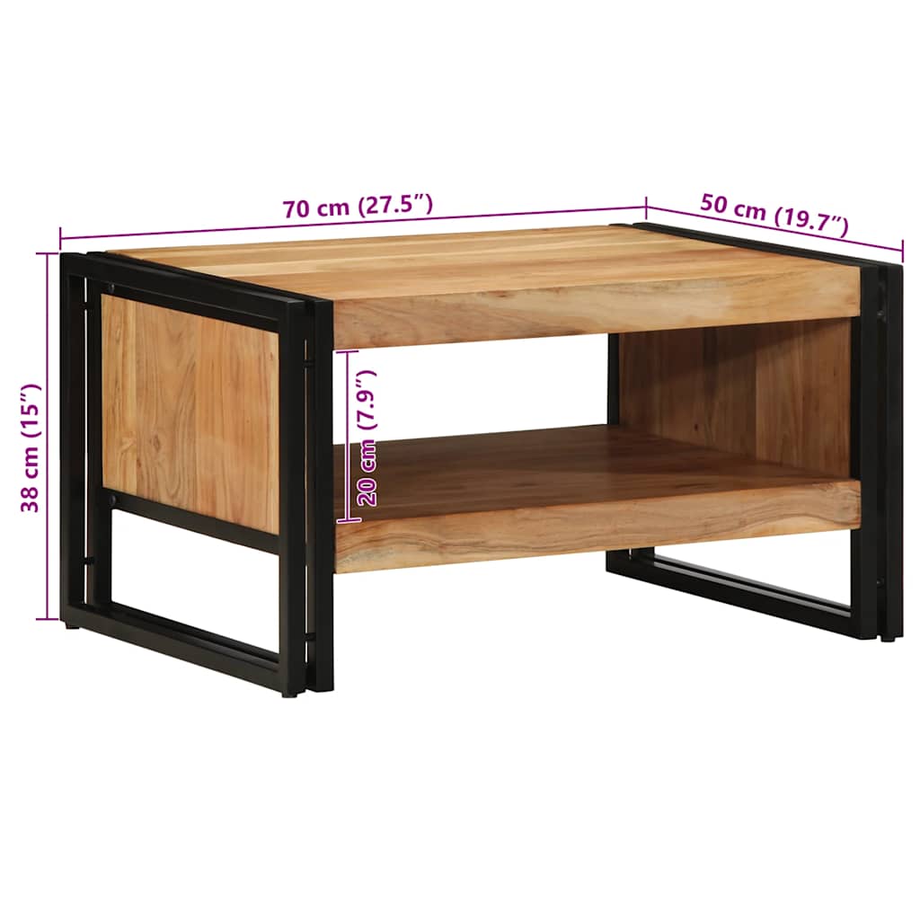 vidaXL Coffee Table 70x50x38 cm Solid Wood Acacia