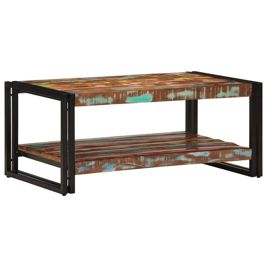 vidaXL Coffee Table Multicolour 90x50x38 cm Solid Wood Reclaimed