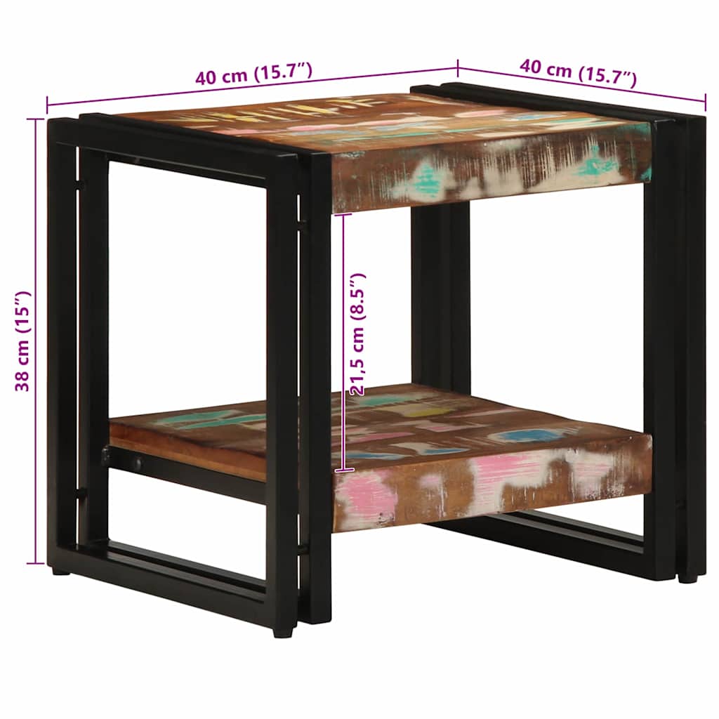 vidaXL Coffee Table Multicolour 40 x 40 x 38 cm Solid Reclaim Wood