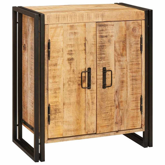 vidaXL Bedside Cabinet Brown 66 x 35 x 76 cm Soild rough mango wood