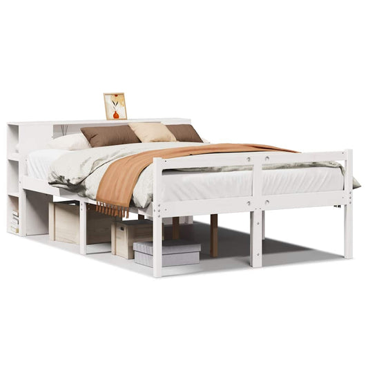 vidaXL Bookcase Bed without Mattress White 160x200 cm Solid Wood Pine