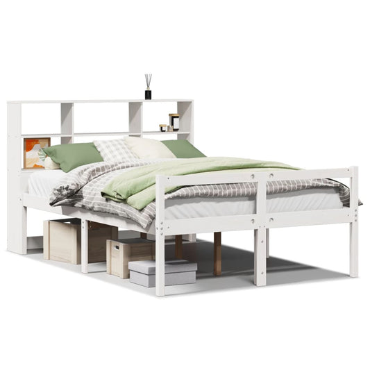 vidaXL Bookcase Bed without Mattress White 160x200 cm Solid Wood Pine