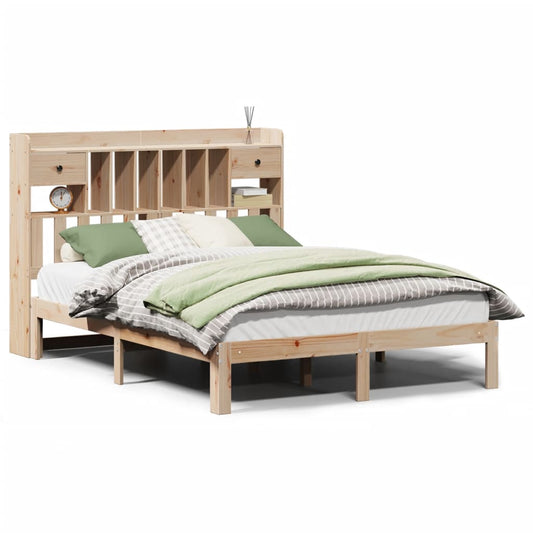 vidaXL Bookcase Bed without Mattress 140x200cm Solid Wood Pine