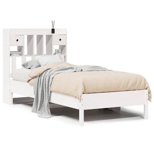 vidaXL Bookcase Bed | White | Solid pinewood | Single | Bookcase Bed