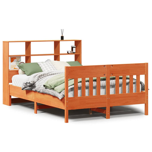 vidaXL Bed Frame without Mattress Wax Brown 140x200 cm Solid Wood Pine