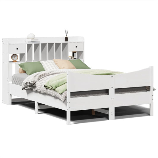 vidaXL Bed Frame without Mattress White 140x200 cm Solid Wood Pine