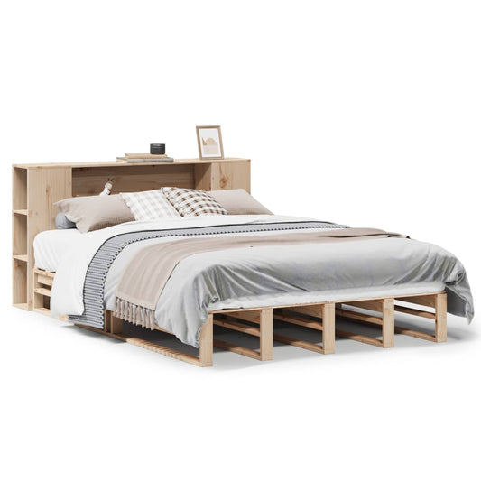 vidaXL Bookcase Bed without Mattress 135x190 cm Double Solid Wood