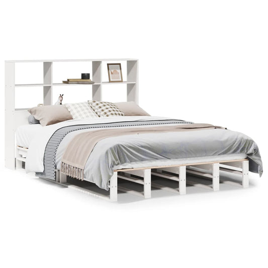 vidaXL Bookcase Bed without Mattress White 160x200 cm Solid Wood