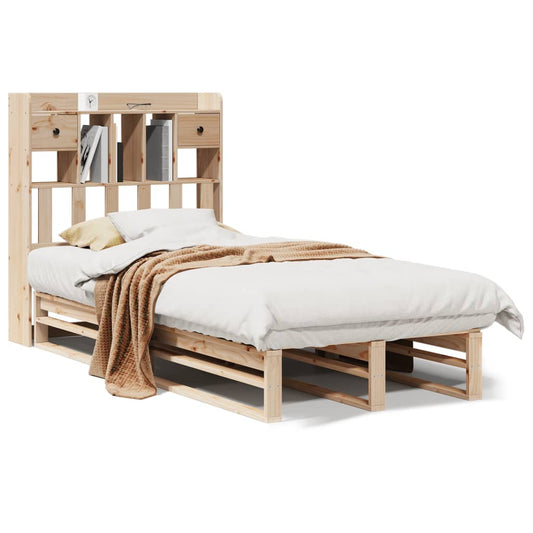 vidaXL Bookcase Bed without Mattress 90x200 cm Solid Wood Pine