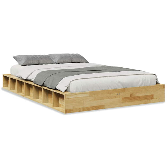 vidaXL Bed Frame | Oak | Solid Oak wood | Double | Storage | Bed Frame