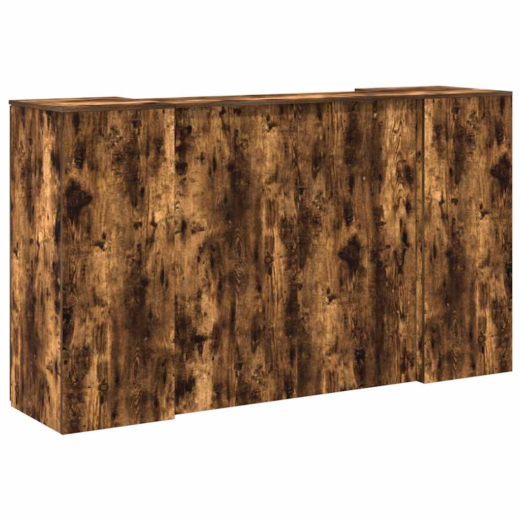 vidaXL Reception Desk Smoked Oak 180x50x103,5 cm Engineered Wood