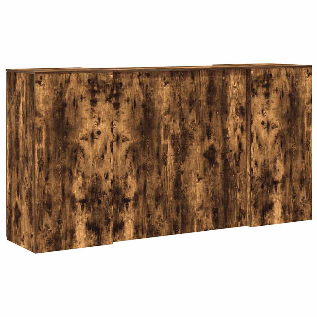 vidaXL Reception Desk Smoked Oak 200x50x103,5 cm Engineered Wood