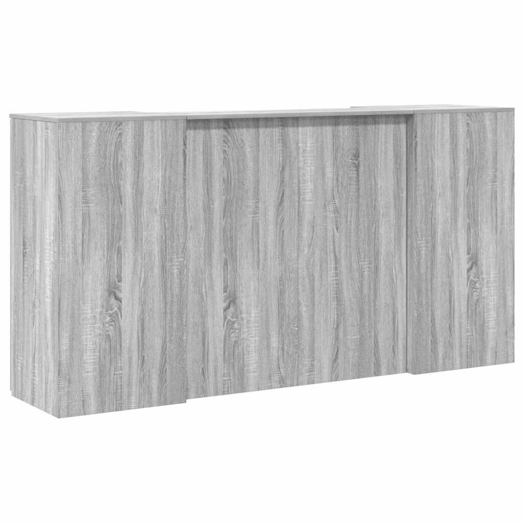 vidaXL Reception Desk Grey Sonoma 200x50x103,5 cm Engineered Wood
