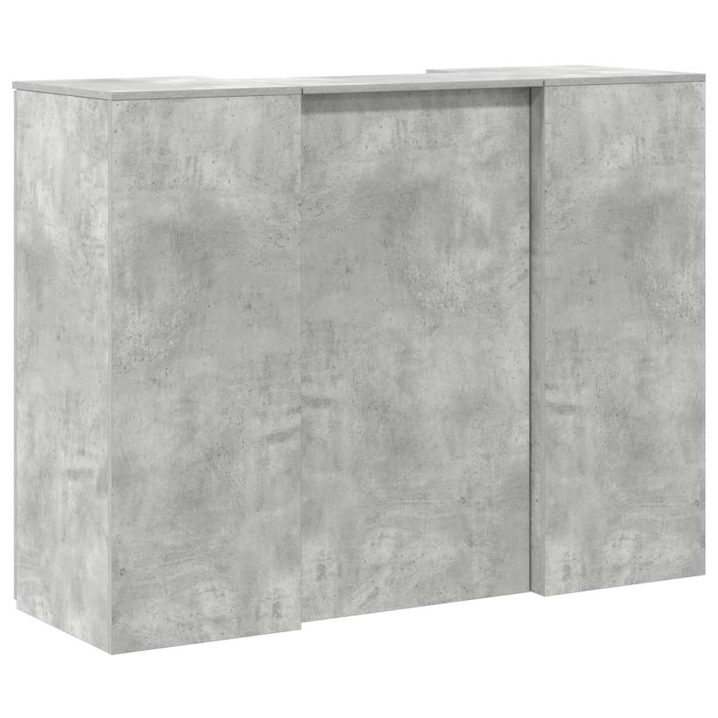 vidaXL Reception Desk Concrete Grey 135x50x103,5 cm Engineered Wood