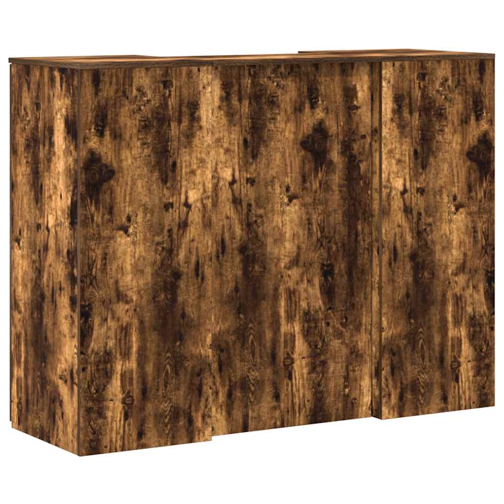 vidaXL Reception Desk Smoked Oak 135x50x103,5 cm Engineered Wood