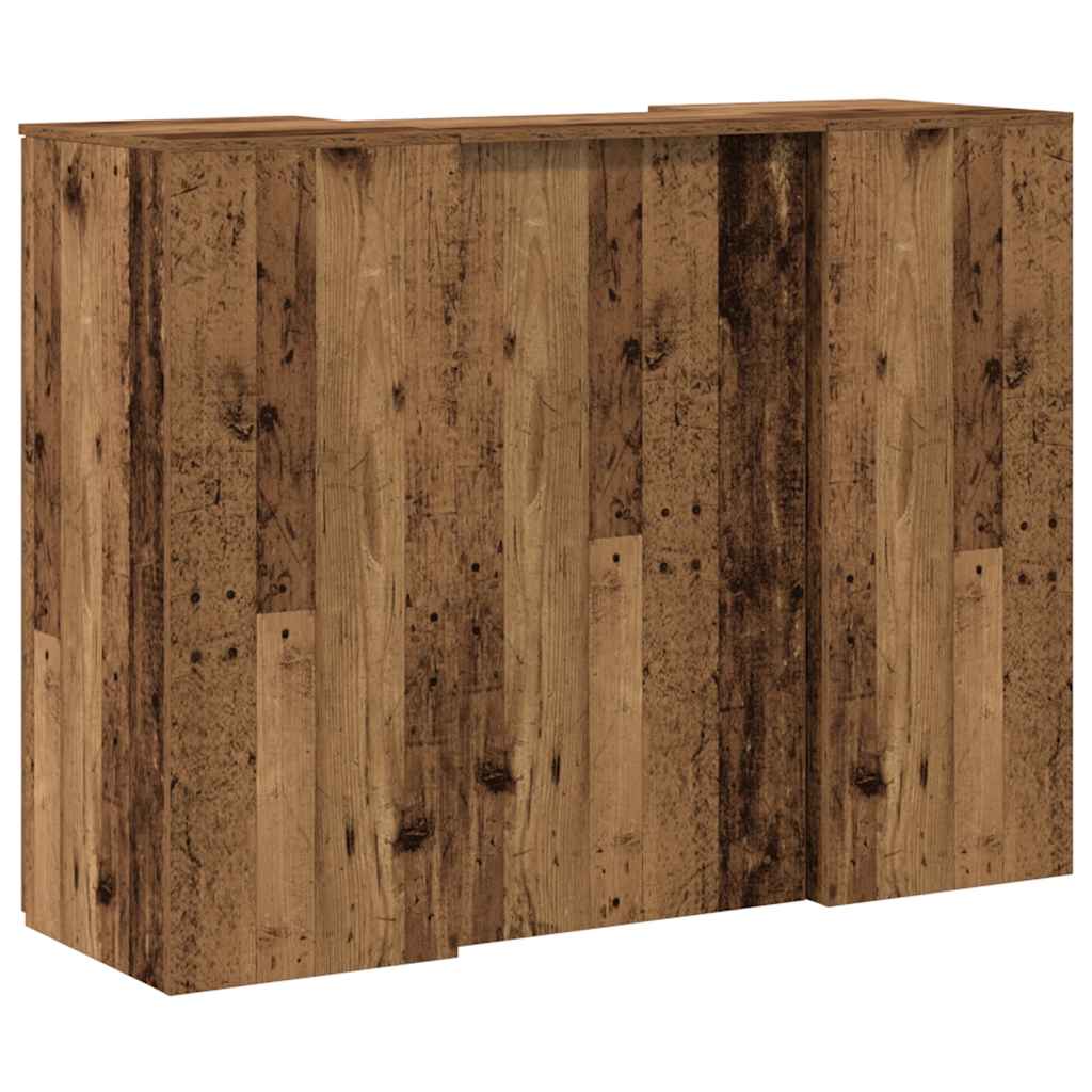 vidaXL Reception Desk Old Wood 135x50x103,5 cm Engineered Wood