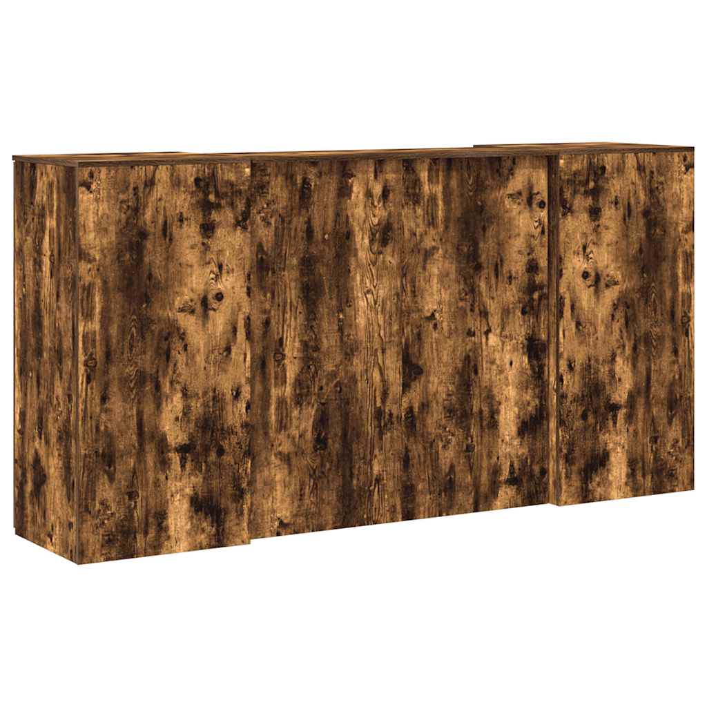 vidaXL Reception Desk Smoked Oak 200x50x103,5 cm Engineered Wood
