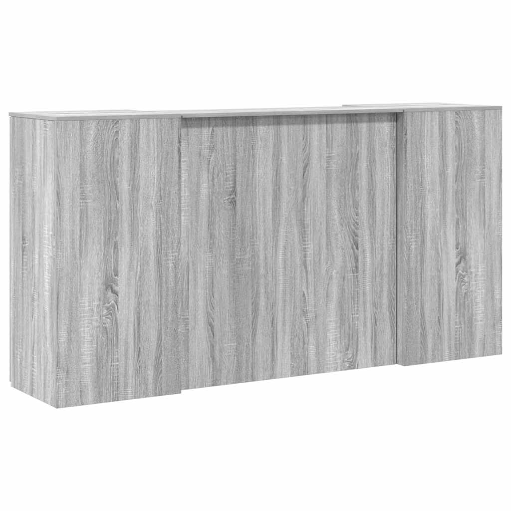 vidaXL Reception Desk Grey Sonoma 200x50x103,5 cm Engineered Wood