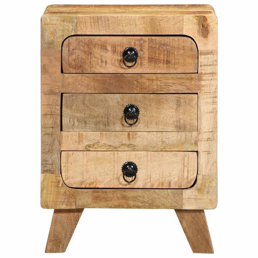 vidaXL Bedside Cabinet 2 pcs 37x32x50 cm Solid Wood Rough Mango