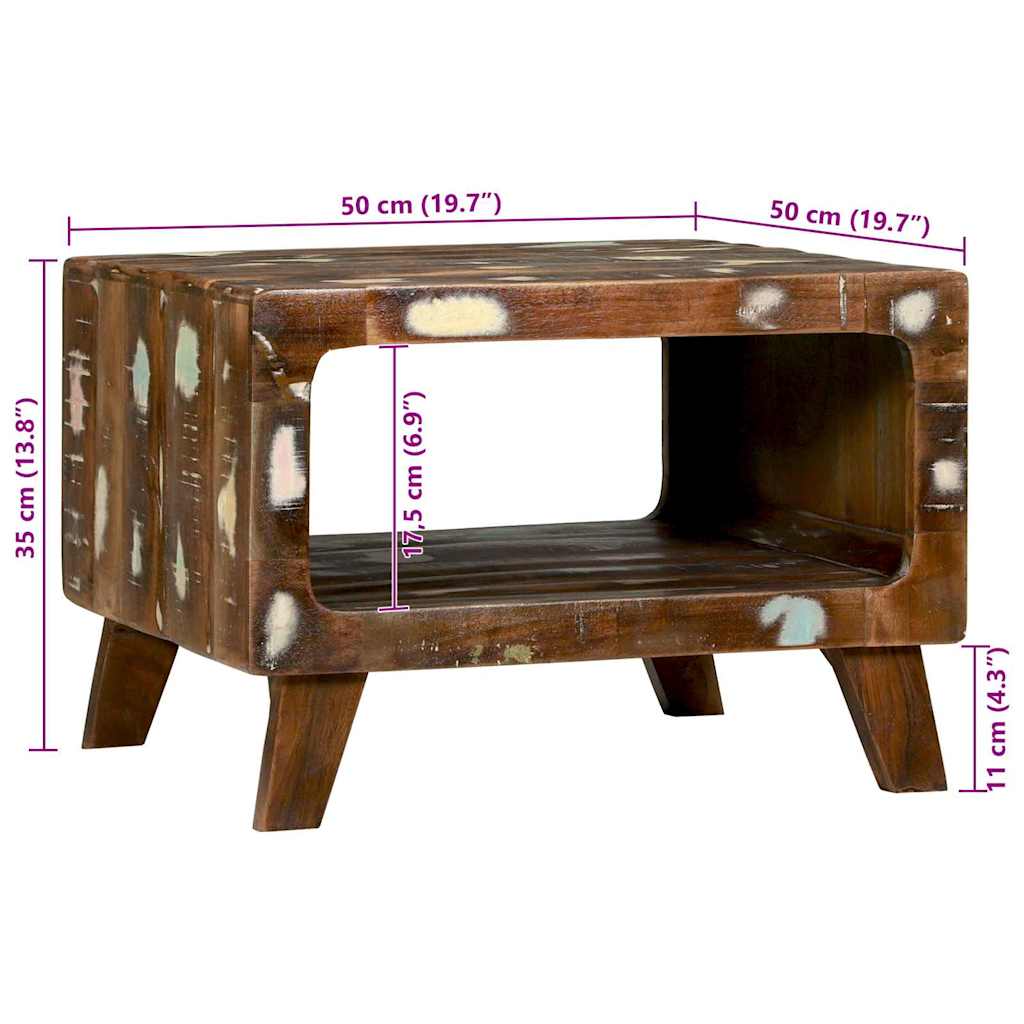 vidaXL Coffee Table Multicolour 50 x 50 x 35 cm Solid Reclaim Wood