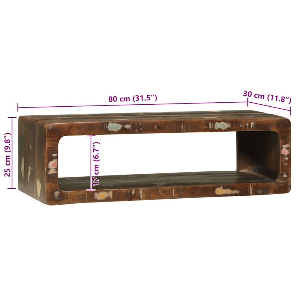 vidaXL TV Cabinet Multicolour 80 x 30 x 25 cm Solid Reclaim wood